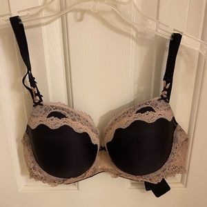 Black with tan lace Dream Angels lined semi 34 DD